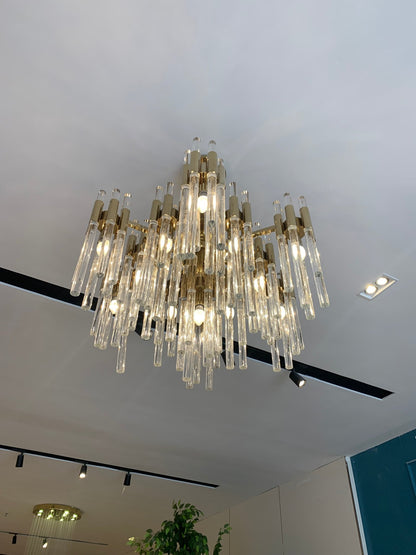 Modern Luxury Tiered Glass Cylinders Chandelier for Living Room/Bedroom/Dining Room/Bathroom-Nobipets