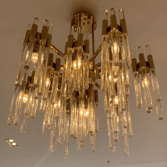 Modern Luxury Tiered Glass Cylinders Chandelier for Living Room/Bedroom/Dining Room/Bathroom-Nobipets