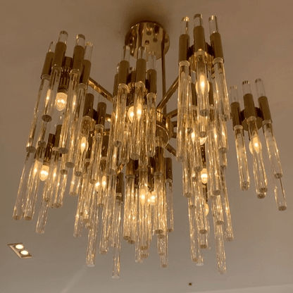 Modern Luxury Tiered Glass Cylinders Chandelier for Living Room/Bedroom/Dining Room/Bathroom-Nobipets