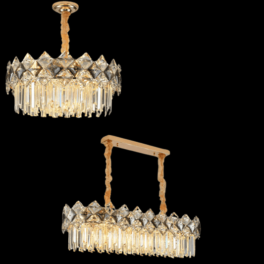 Modern Luxury Tiered Transparent Crystal Chandelier Suit for Living/Dining Room/Bedroom-Nobipets