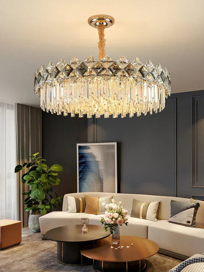 Modern Luxury Tiered Transparent Crystal Chandelier Suit for Living/Dining Room/Bedroom-Nobipets