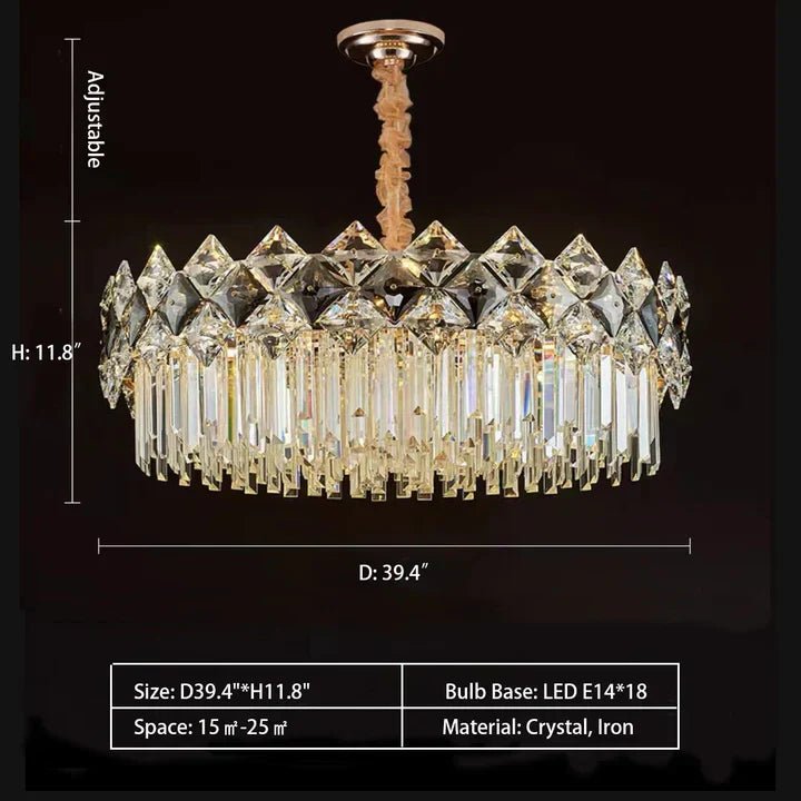 Modern Luxury Tiered Transparent Crystal Chandelier Suit for Living/Dining Room/Bedroom-Nobipets