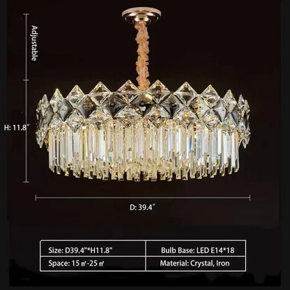 Modern Luxury Tiered Transparent Crystal Chandelier Suit for Living/Dining Room/Bedroom-Nobipets