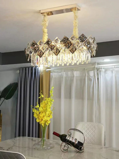 Modern Luxury Tiered Transparent Crystal Chandelier Suit for Living/Dining Room/Bedroom-Nobipets