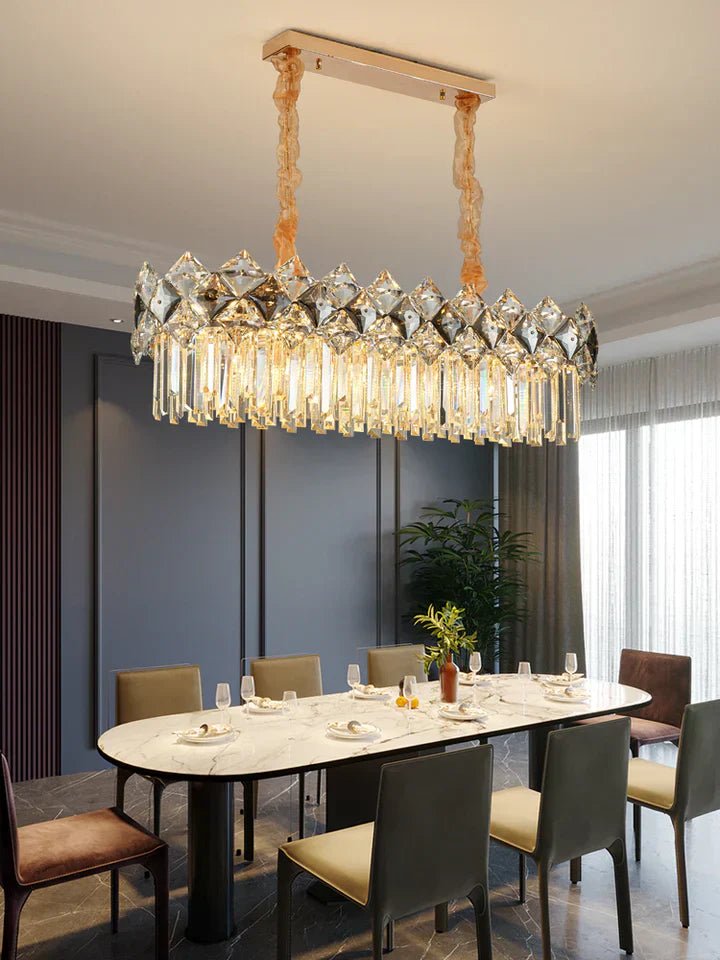 Modern Luxury Tiered Transparent Crystal Chandelier Suit for Living/Dining Room/Bedroom-Nobipets