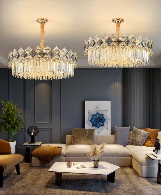 Modern Luxury Tiered Transparent Crystal Chandelier Suit for Living/Dining Room/Bedroom-Nobipets