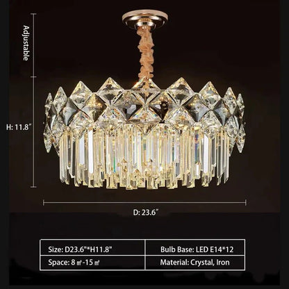 Modern Luxury Tiered Transparent Crystal Chandelier Suit for Living/Dining Room/Bedroom-Nobipets