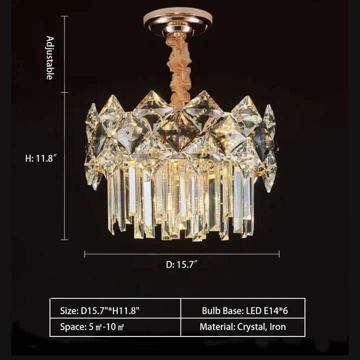Modern Luxury Tiered Transparent Crystal Chandelier Suit for Living/Dining Room/Bedroom-Nobipets