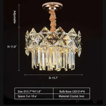 Modern Luxury Tiered Transparent Crystal Chandelier Suit for Living/Dining Room/Bedroom-Nobipets