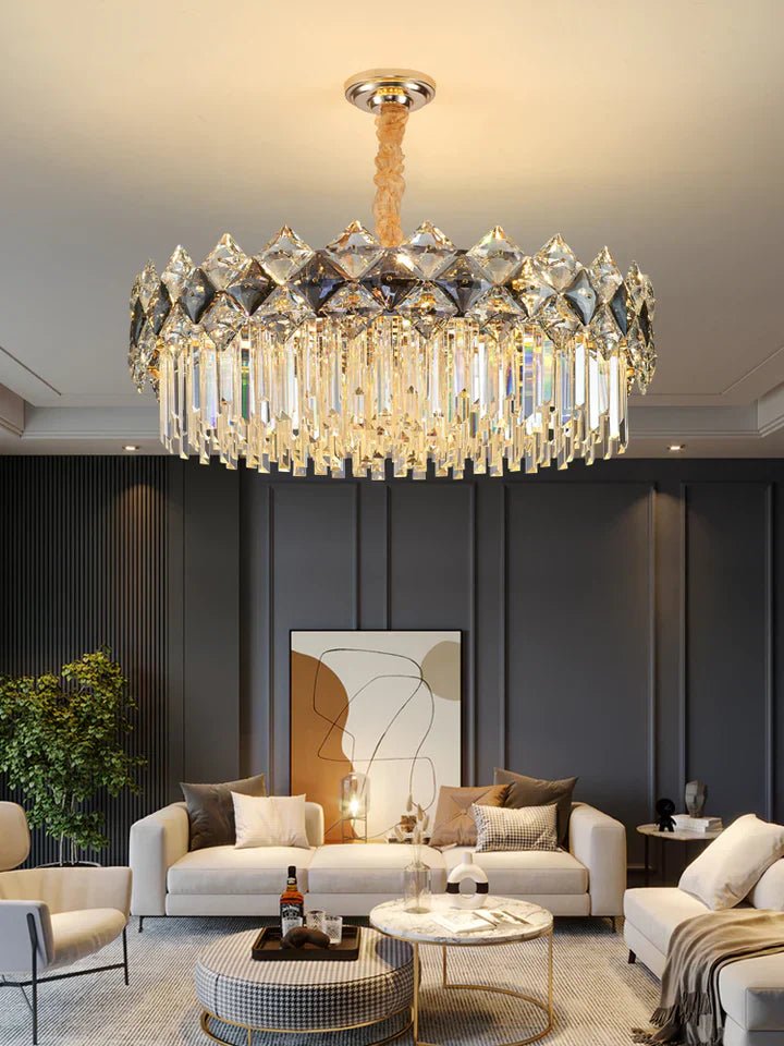 Modern Luxury Tiered Transparent Crystal Chandelier Suit for Living/Dining Room/Bedroom-Nobipets