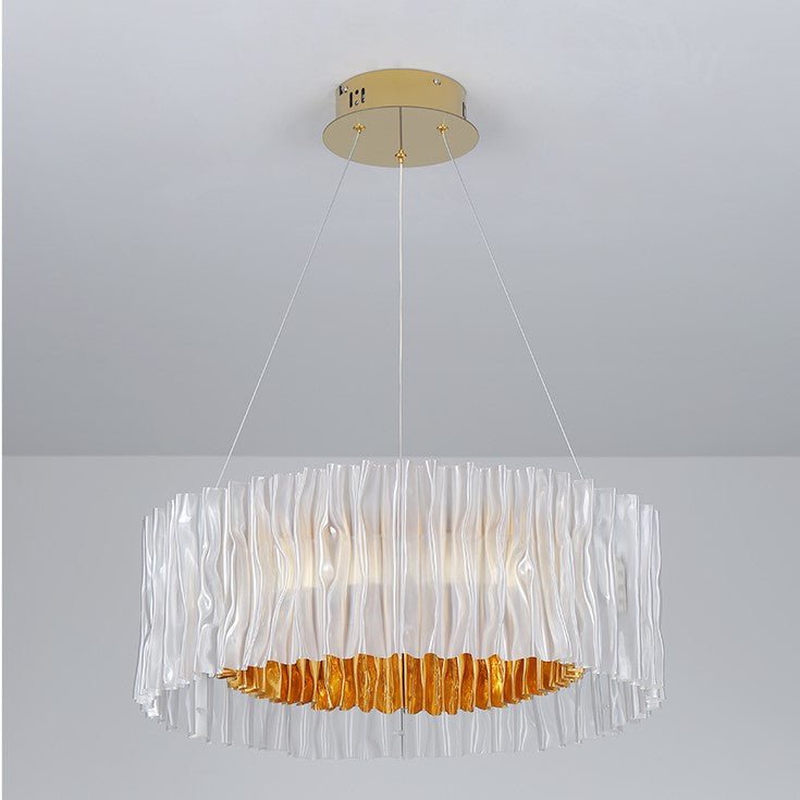 Modern Minimalism Pleated Acrylic Ring Round Ceiling Light for Living/ Ding Room/ Bar