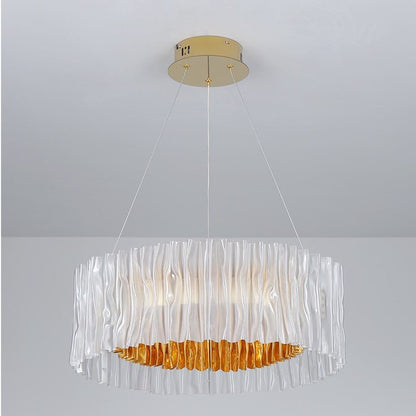 Modern Minimalism Pleated Acrylic Ring Round Ceiling Light for Living/ Ding Room/ Bar