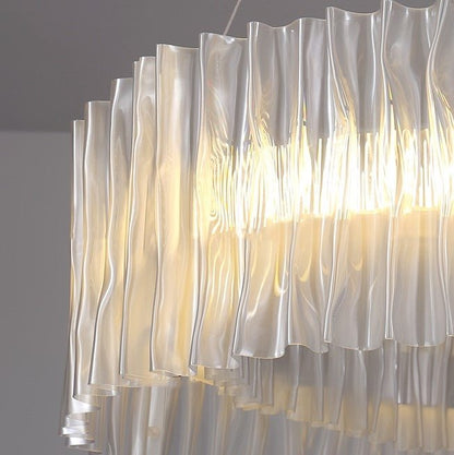Modern Minimalism Pleated Acrylic Ring Round Ceiling Light for Living/ Ding Room/ Bar