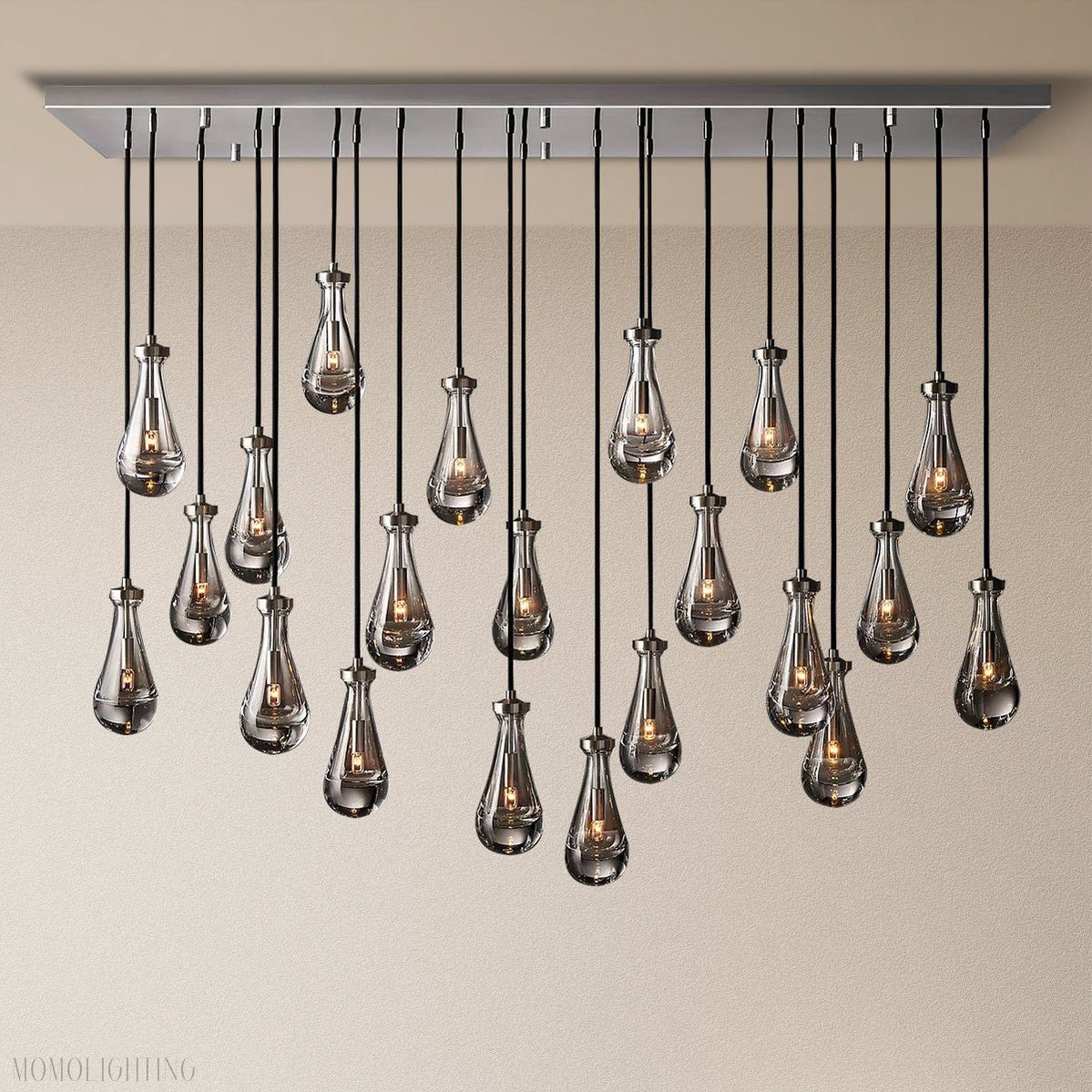 Modern Raindrop Chandelier Rectangle-Nobipets