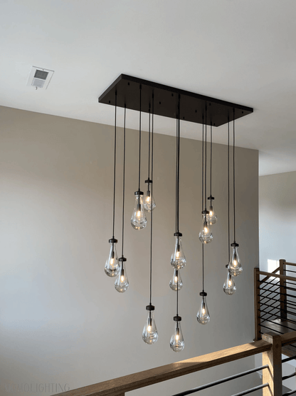 Modern Raindrop Chandelier Rectangle-Nobipets