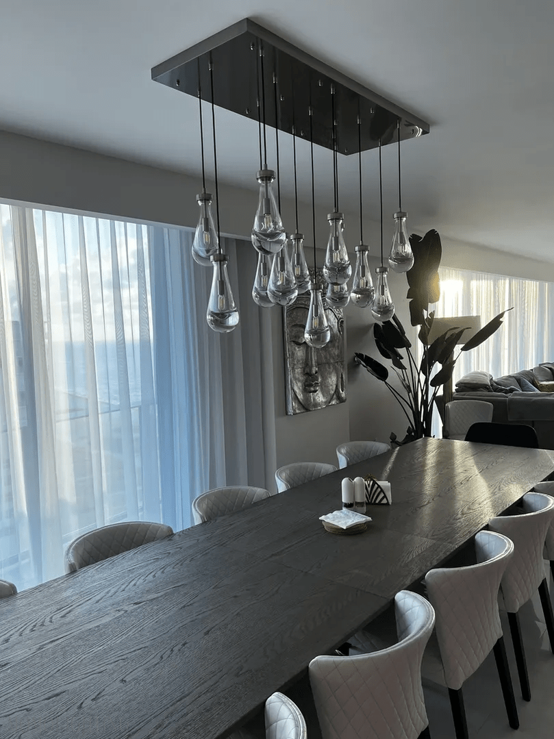 Modern Raindrop Chandelier Rectangle-Nobipets