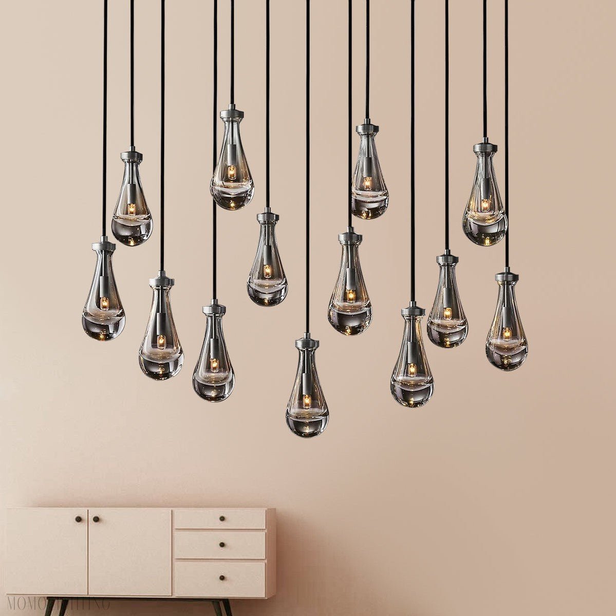 Modern Raindrop Chandelier Rectangle-Nobipets