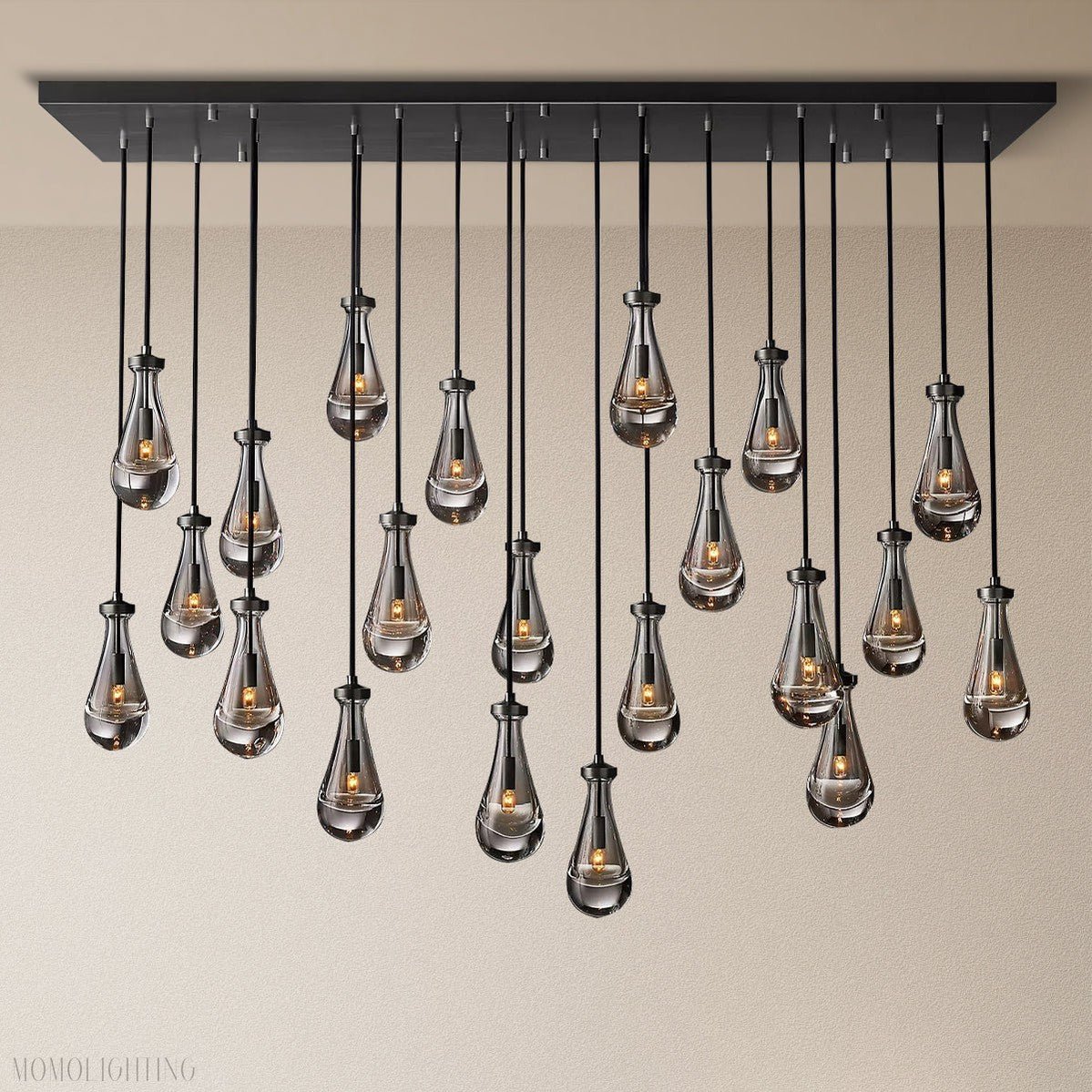 Modern Raindrop Chandelier Rectangle-Nobipets
