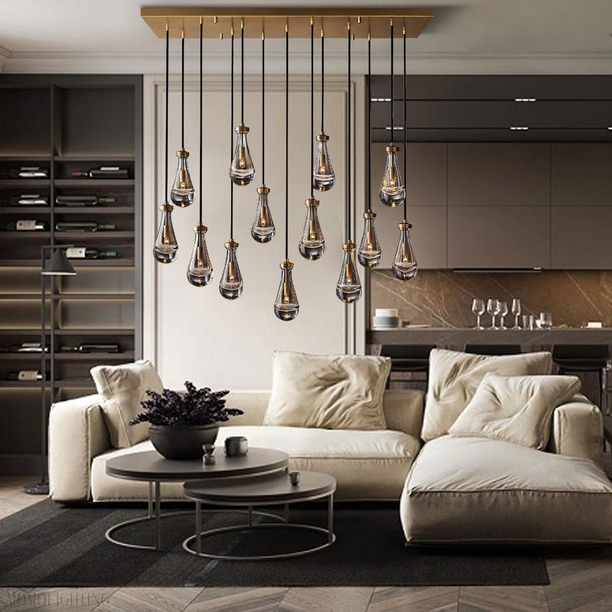 Modern Raindrop Chandelier Rectangle-Nobipets