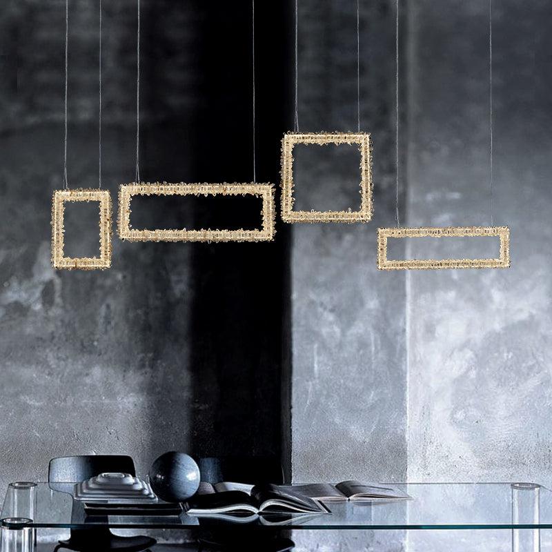 Modern Rock Crystal Dining Room Chandelier-Nobipets