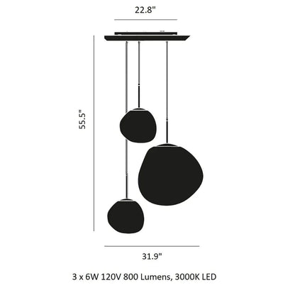 Modern Rock Glass Special Shape Pendant Lighting