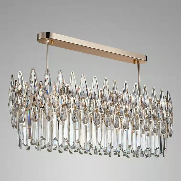 Modern Round/Rectangular Raindrop Crystal Chandelier for Low-ceiling-Nobipets