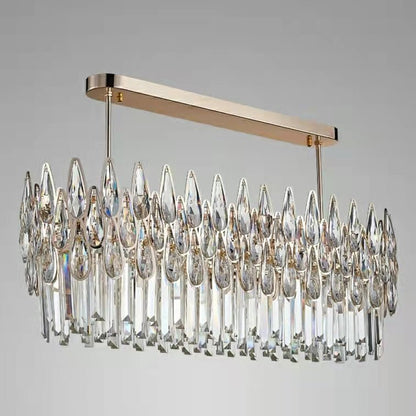 Modern Round/Rectangular Raindrop Crystal Chandelier for Low-ceiling-Nobipets
