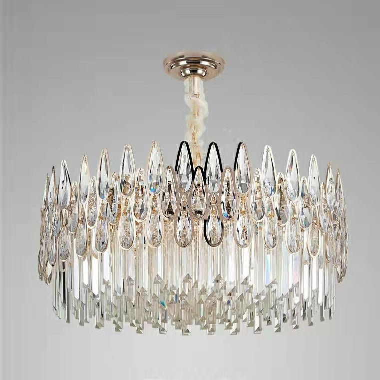 Modern Round/Rectangular Raindrop Crystal Chandelier for Low-ceiling-Nobipets