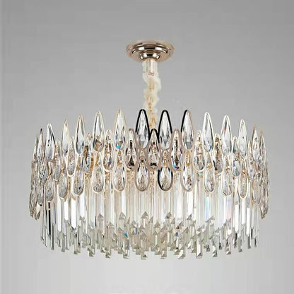 Modern Round/Rectangular Raindrop Crystal Chandelier for Low-ceiling-Nobipets