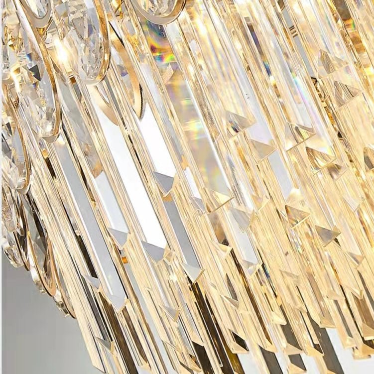 Modern Round/Rectangular Raindrop Crystal Chandelier for Low-ceiling-Nobipets