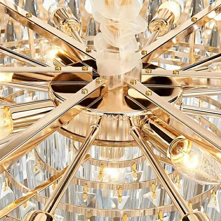 Modern Round/Rectangular Raindrop Crystal Chandelier for Low-ceiling-Nobipets