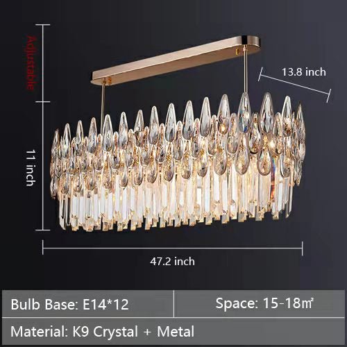Modern Round/Rectangular Raindrop Crystal Chandelier for Low-ceiling-Nobipets