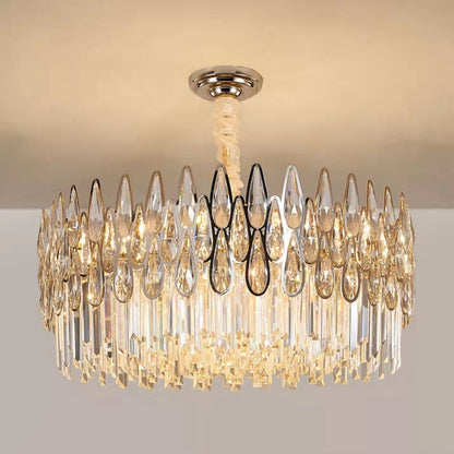 Modern Round/Rectangular Raindrop Crystal Chandelier for Low-ceiling-Nobipets