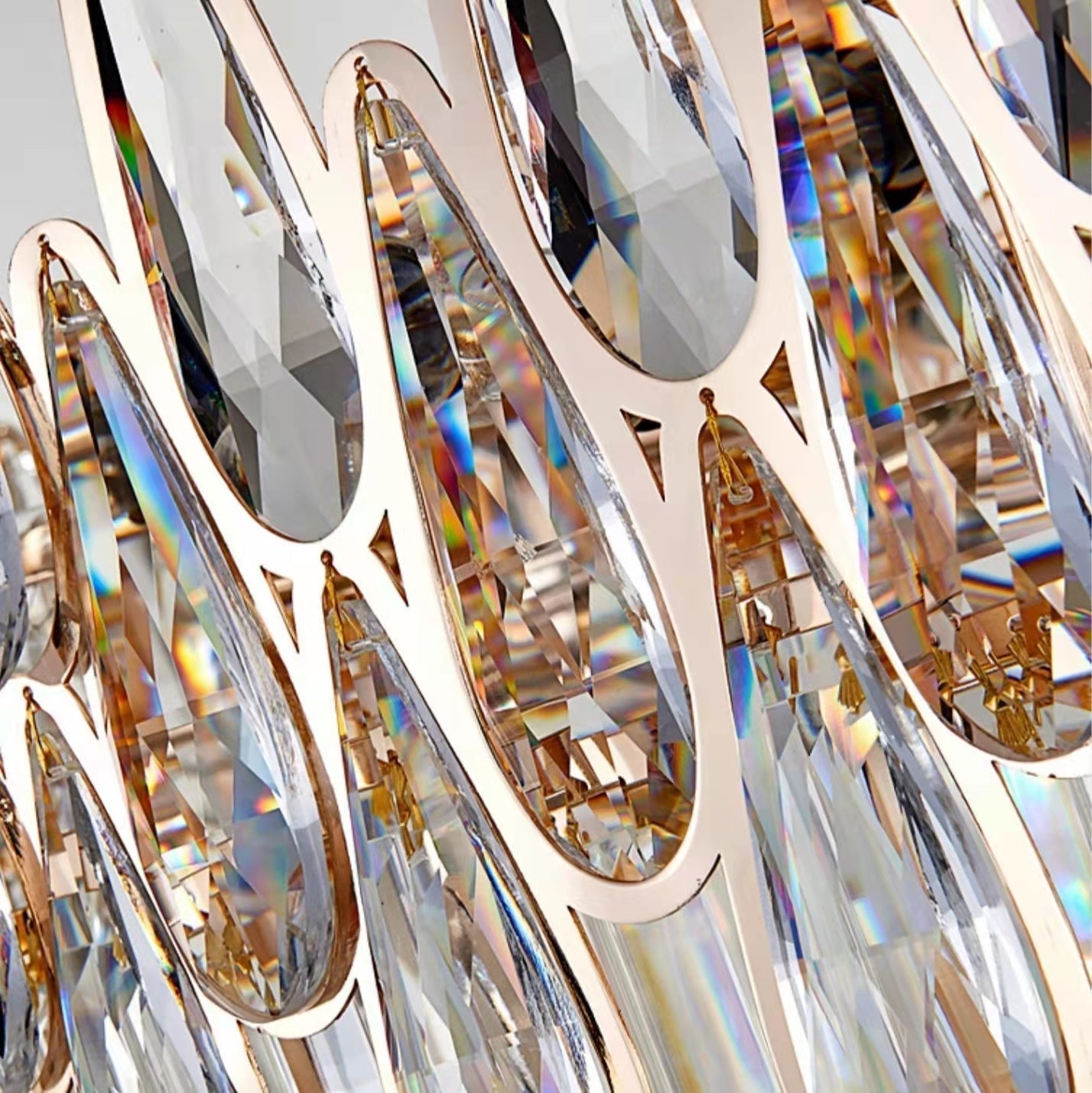 Modern Round/Rectangular Raindrop Crystal Chandelier for Low-ceiling-Nobipets