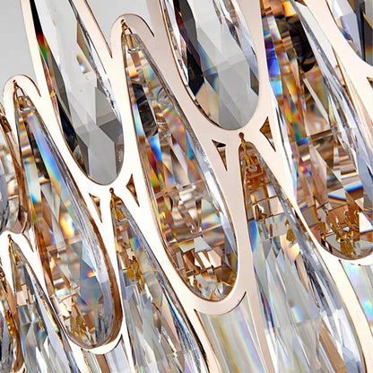 Modern Round/Rectangular Raindrop Crystal Chandelier for Low-ceiling-Nobipets