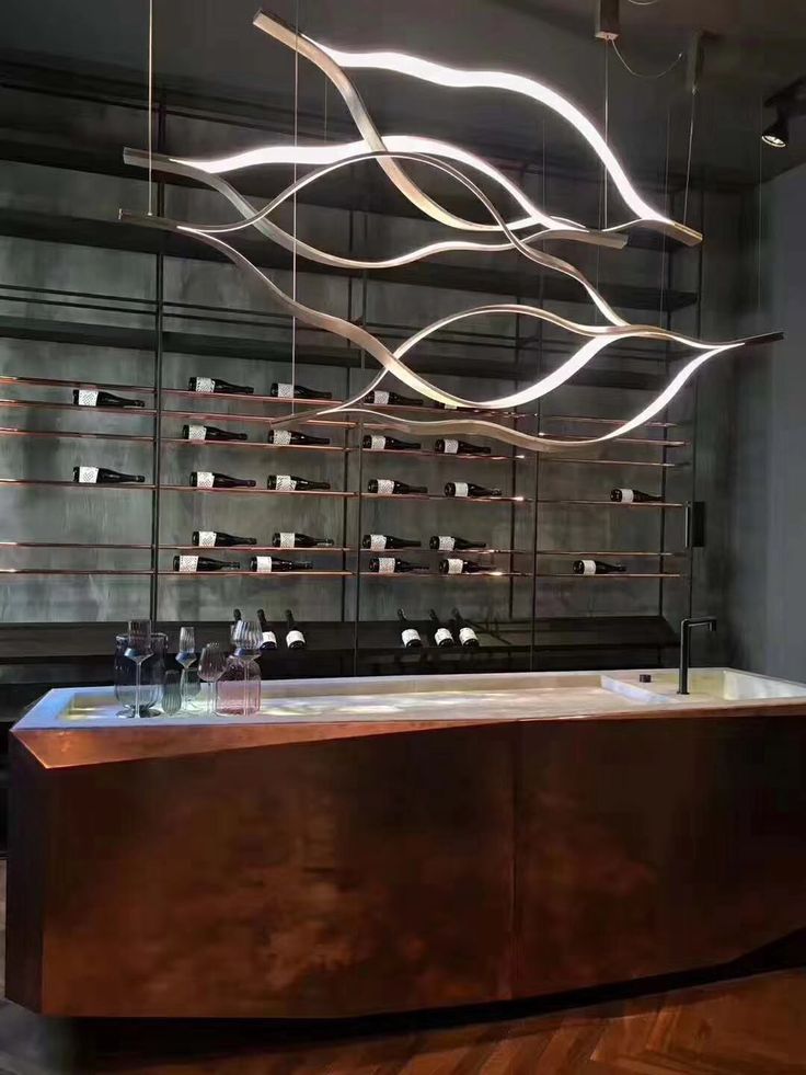 Modern Simple Brass Waving Chandelier for Living/Dining Room/Kitchen Island-Nobipets