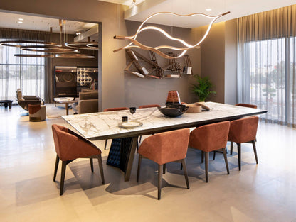 Modern Simple Brass Waving Chandelier for Living/Dining Room/Kitchen Island-Nobipets