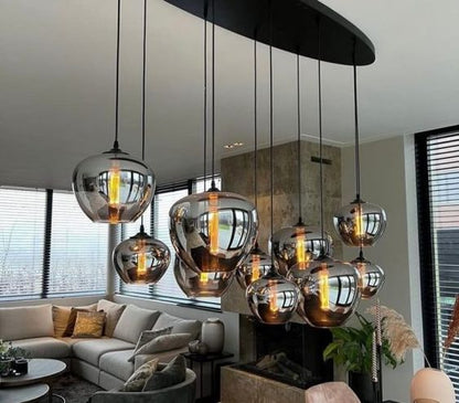 Modern Smoke Gray Glass Lamp Designer Chandelier for Cafe/Kitchen Island/Dining Room Style B-Nobipets