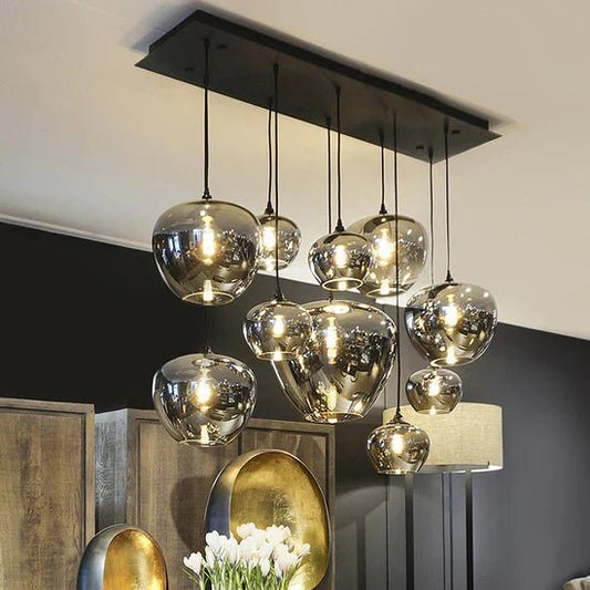Modern Smoke Gray Glass Lamp Designer Chandelier for Cafe/Kitchen Island/Dining Room Style B-Nobipets