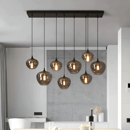 Modern Smoke Gray Glass Lamp Designer Chandelier for Cafe/Kitchen Island/Dining Room Style B-Nobipets