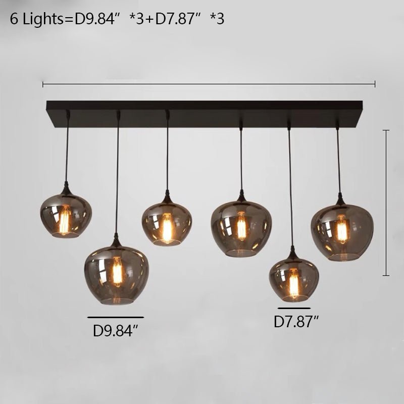 Modern Smoke Gray Glass Lamp Designer Chandelier for Cafe/Kitchen Island/Dining Room Style B-Nobipets