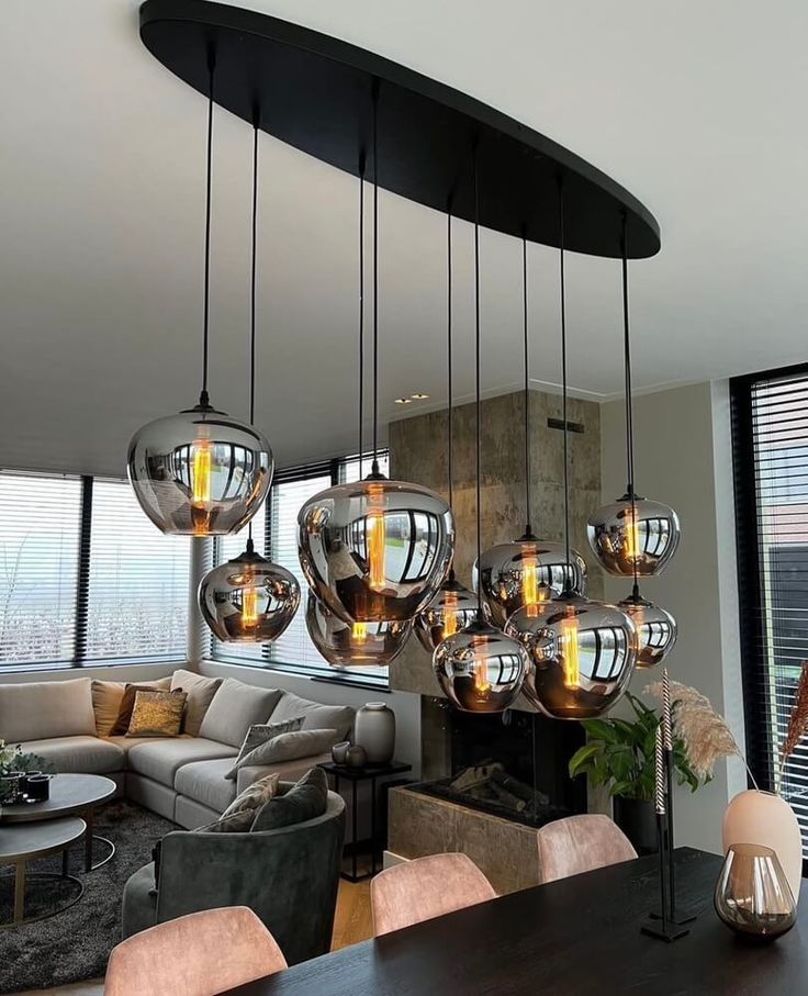 Modern Smoke Gray Glass Lamp Designer Chandelier for Cafe/Kitchen Island/Dining Room Style B-Nobipets