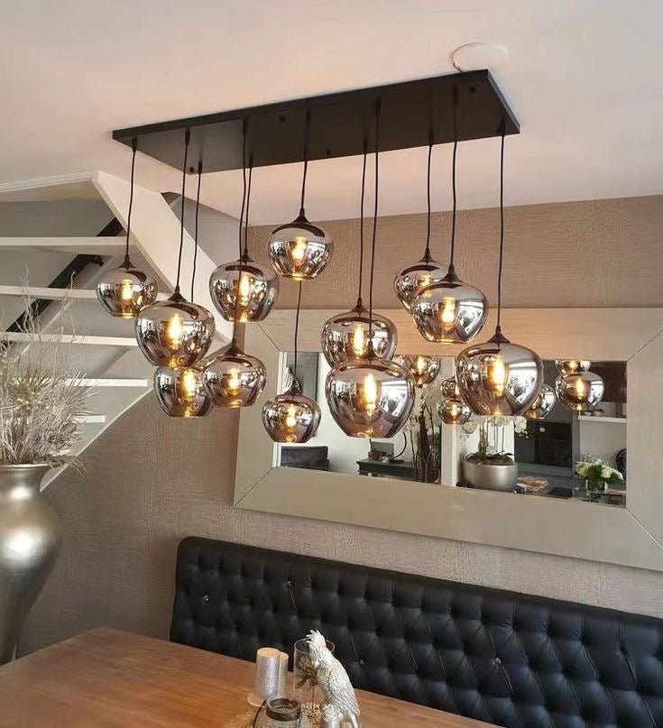 Modern Smoke Gray Glass Lamp Designer Chandelier for Cafe/Kitchen Island/Dining Room Style B-Nobipets