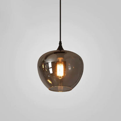 Modern Smoke Gray Glass Pendant Light with Dimmable Warm Glow