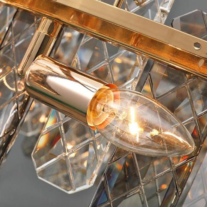 Modern Smoky Gray Crystal Chandelier Gleamy Light Fixture for Living/Dining Room/ Bedroom/ Home Office-Nobipets