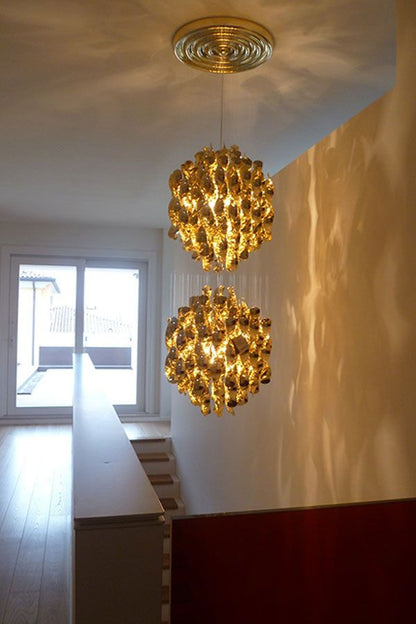 Modern Spiral Wave Chandelier in Silver/Gold-Nobipets