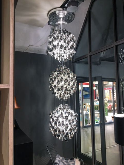 Modern Spiral Wave Chandelier in Silver/Gold-Nobipets
