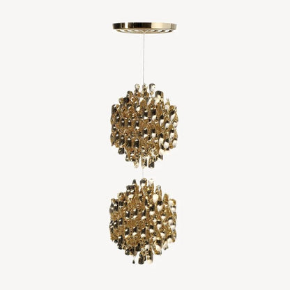 Modern Spiral Wave Chandelier in Silver/Gold-Nobipets