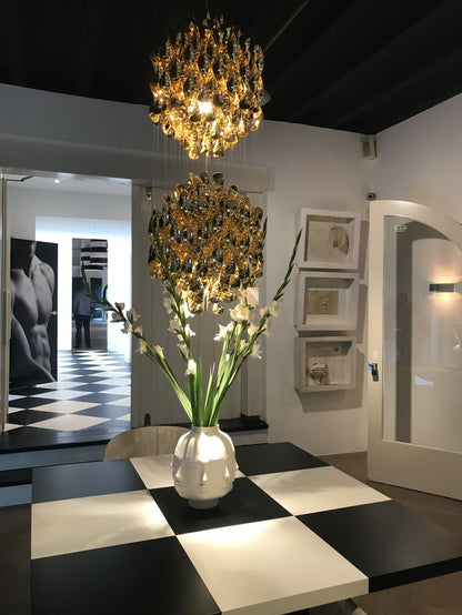 Modern Spiral Wave Chandelier in Silver/Gold-Nobipets