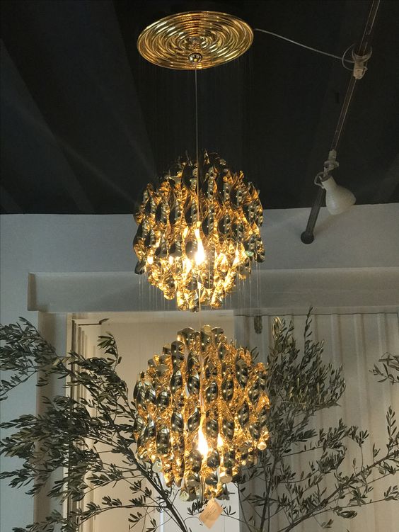 Modern Spiral Wave Chandelier in Silver/Gold-Nobipets